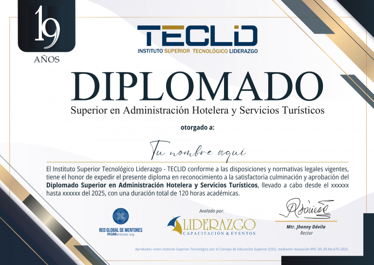 Diplomado Superior en Administración Hotelera y Servicios Turísticos